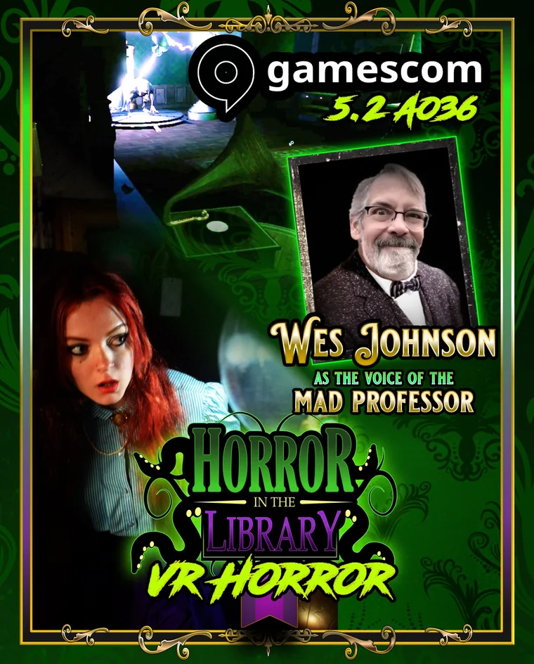 Gamescom presentation graphic for Horror in the Library VR Horror