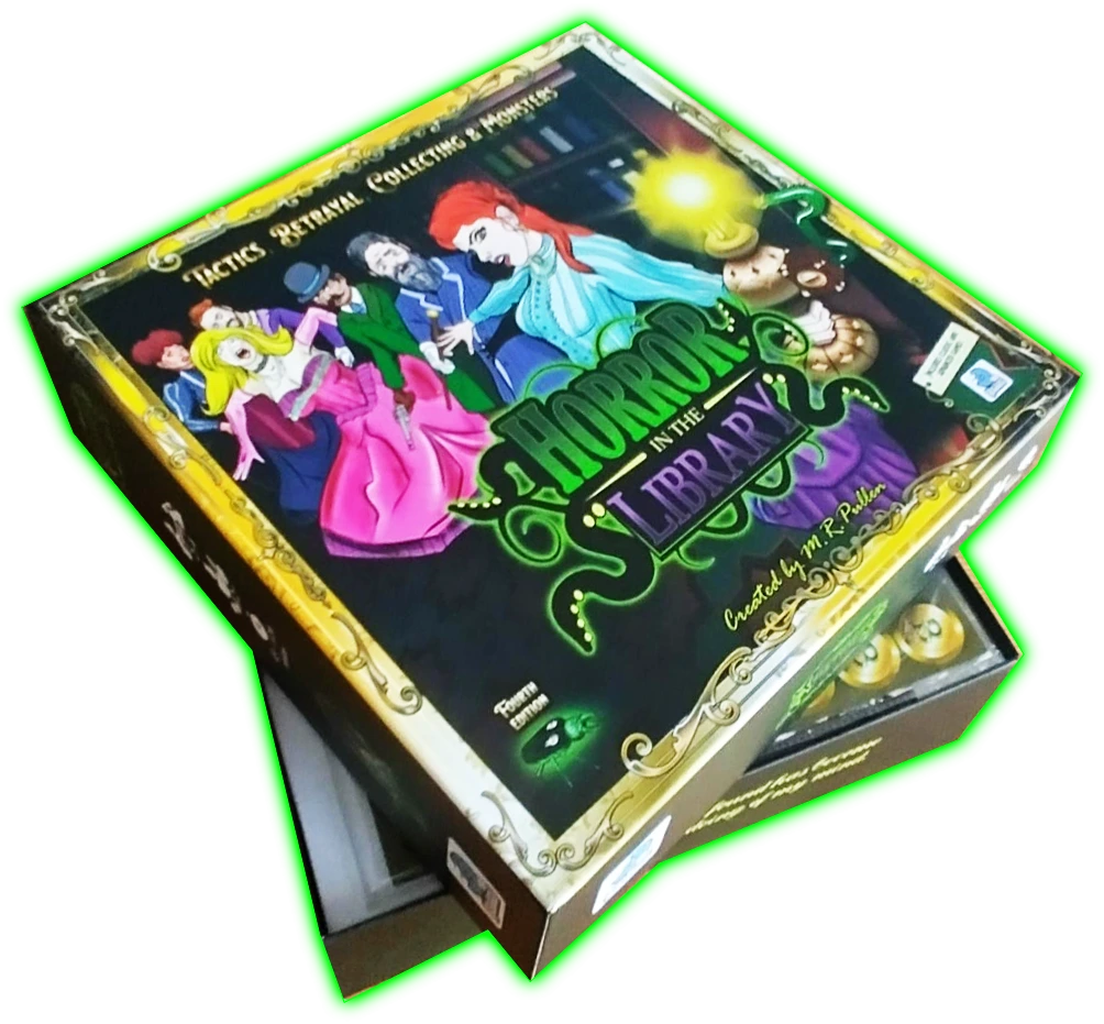 The manufactured Horror in the Library boxed game