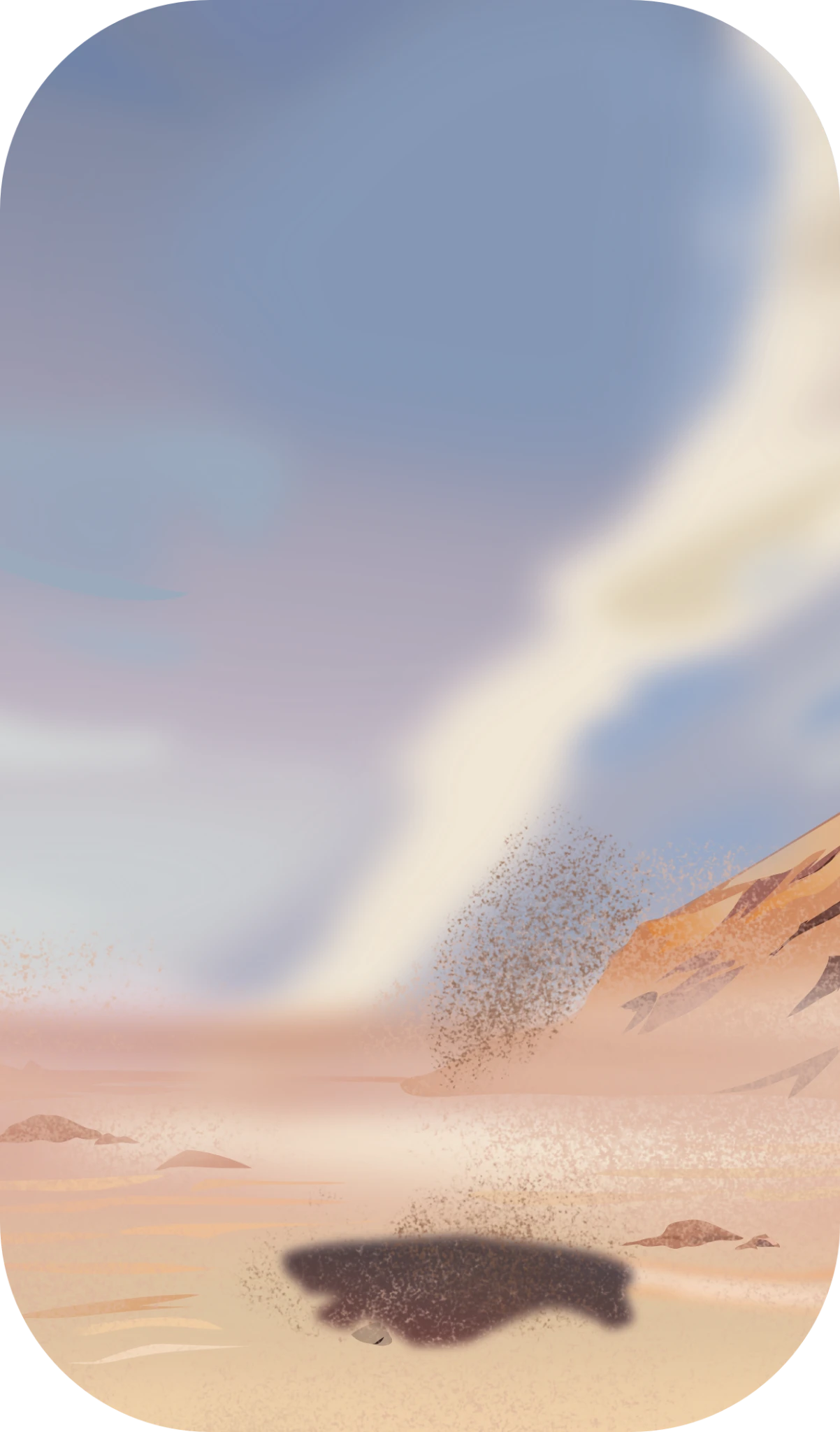 Illustrated Martian desert background art